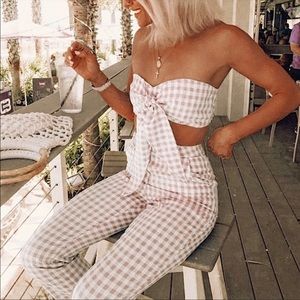 Hello Molly Try It Out Gingham Top & Pants Matching Set